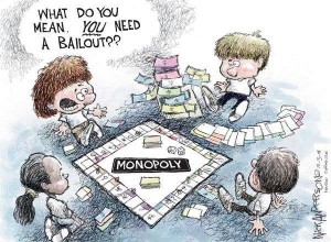 Monopoly Game Bailout cartoon